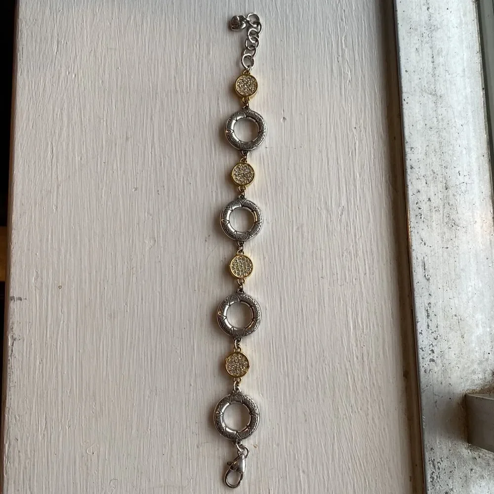 Brighton sun drops‎ silver, gold, and inset crystals round link bracelet